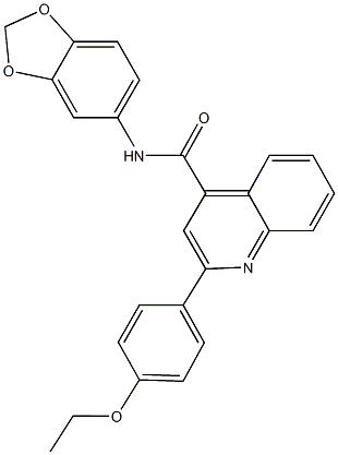 N-(1,3-benzodioxol-5-yl)-2-(4-ethoxyphenyl)-4-quinolinecarboxamide 结构式