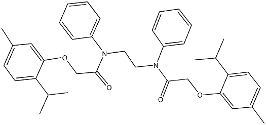 2-(2-isopropyl-5-methylphenoxy)-N-(2-{[(2-isopropyl-5-methylphenoxy)acetyl]anilino}ethyl)-N-phenylacetamide 结构式