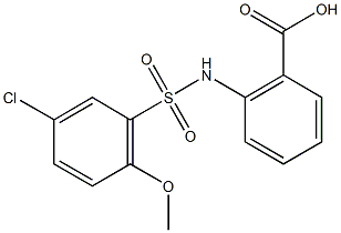 2-{[(5-chloro-2-methoxyphenyl)sulfonyl]amino}benzoic acid 结构式