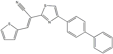 2-(4-[1,1'-biphenyl]-4-yl-1,3-thiazol-2-yl)-3-(2-thienyl)acrylonitrile 结构式