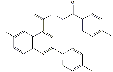 1-methyl-2-(4-methylphenyl)-2-oxoethyl 6-chloro-2-(4-methylphenyl)-4-quinolinecarboxylate 结构式