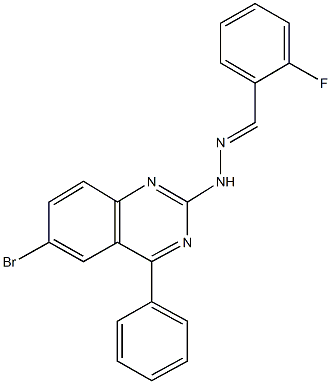 2-fluorobenzaldehyde (6-bromo-4-phenyl-2-quinazolinyl)hydrazone 结构式