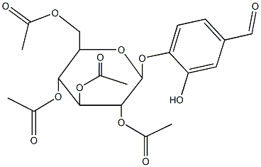 3,5-bis(acetyloxy)-2-[(acetyloxy)methyl]-6-(4-formyl-2-hydroxyphenoxy)tetrahydro-2H-pyran-4-yl acetate 结构式