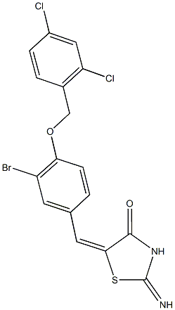 5-{3-bromo-4-[(2,4-dichlorobenzyl)oxy]benzylidene}-2-imino-1,3-thiazolidin-4-one 结构式