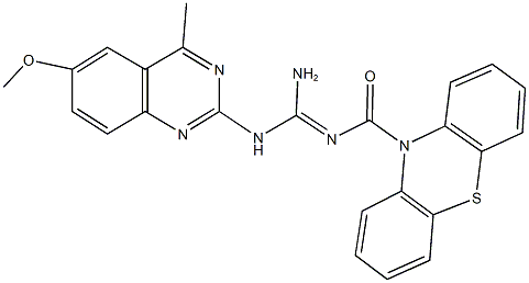 N-(6-methoxy-4-methyl-2-quinazolinyl)-N''-(10H-phenothiazin-10-ylcarbonyl)guanidine 结构式