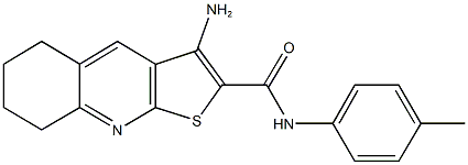 3-amino-N-(4-methylphenyl)-5,6,7,8-tetrahydrothieno[2,3-b]quinoline-2-carboxamide 结构式