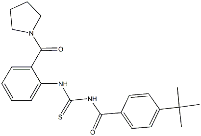 N-(4-tert-butylbenzoyl)-N'-[2-(1-pyrrolidinylcarbonyl)phenyl]thiourea 结构式