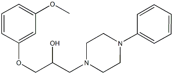 1-(3-methoxyphenoxy)-3-(4-phenyl-1-piperazinyl)-2-propanol 结构式