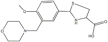 2-[4-methoxy-3-(4-morpholinylmethyl)phenyl]-1,3-thiazolidine-4-carboxylic acid 结构式