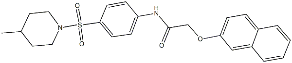 N-{4-[(4-methylpiperidin-1-yl)sulfonyl]phenyl}-2-(2-naphthyloxy)acetamide 结构式