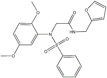 2-[2,5-dimethoxy(phenylsulfonyl)anilino]-N-(2-furylmethyl)acetamide 结构式