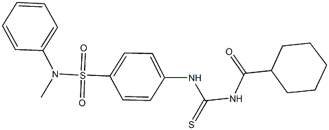 4-({[(cyclohexylcarbonyl)amino]carbothioyl}amino)-N-methyl-N-phenylbenzenesulfonamide 结构式