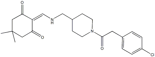 2-{[({1-[(4-chlorophenyl)acetyl]-4-piperidinyl}methyl)amino]methylene}-5,5-dimethyl-1,3-cyclohexanedione 结构式