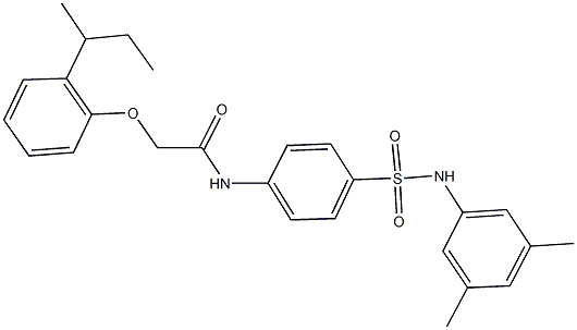 2-(2-sec-butylphenoxy)-N-{4-[(3,5-dimethylanilino)sulfonyl]phenyl}acetamide 结构式