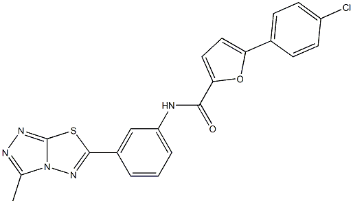 5-(4-chlorophenyl)-N-[3-(3-methyl[1,2,4]triazolo[3,4-b][1,3,4]thiadiazol-6-yl)phenyl]-2-furamide 结构式