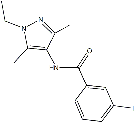 N-(1-ethyl-3,5-dimethyl-1H-pyrazol-4-yl)-3-iodobenzamide 结构式