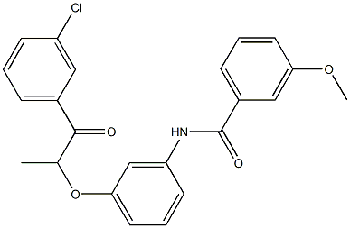 N-{3-[2-(3-chlorophenyl)-1-methyl-2-oxoethoxy]phenyl}-3-methoxybenzamide 结构式