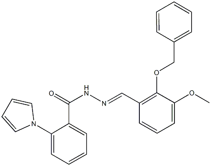 N'-[2-(benzyloxy)-3-methoxybenzylidene]-2-(1H-pyrrol-1-yl)benzohydrazide 结构式