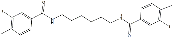 3-iodo-N-{6-[(3-iodo-4-methylbenzoyl)amino]hexyl}-4-methylbenzamide 结构式