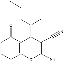 2-amino-4-(1-methylbutyl)-5-oxo-5,6,7,8-tetrahydro-4H-chromene-3-carbonitrile 结构式