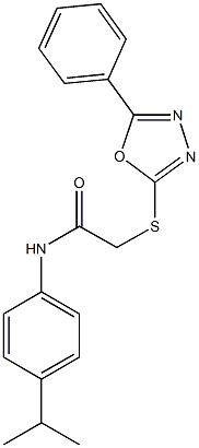 N-(4-isopropylphenyl)-2-[(5-phenyl-1,3,4-oxadiazol-2-yl)sulfanyl]acetamide 结构式