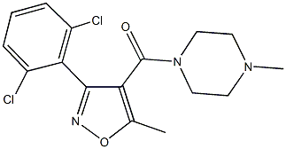 1-{[3-(2,6-dichlorophenyl)-5-methyl-4-isoxazolyl]carbonyl}-4-methylpiperazine 结构式