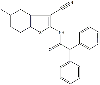 N-(3-cyano-5-methyl-4,5,6,7-tetrahydro-1-benzothien-2-yl)-2,2-diphenylacetamide 结构式