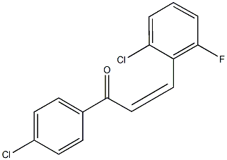 3-(2-chloro-6-fluorophenyl)-1-(4-chlorophenyl)-2-propen-1-one 结构式