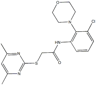 N-[3-chloro-2-(4-morpholinyl)phenyl]-2-[(4,6-dimethyl-2-pyrimidinyl)sulfanyl]acetamide 结构式