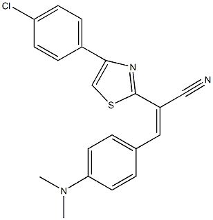 2-[4-(4-chlorophenyl)-1,3-thiazol-2-yl]-3-[4-(dimethylamino)phenyl]acrylonitrile 结构式