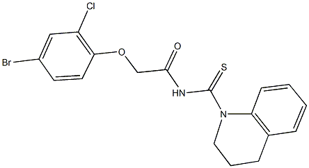 2-(4-bromo-2-chlorophenoxy)-N-(3,4-dihydro-1(2H)-quinolinylcarbothioyl)acetamide 结构式