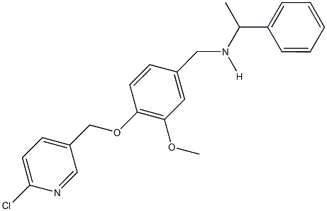 N-{4-[(6-chloro-3-pyridinyl)methoxy]-3-methoxybenzyl}-N-(1-phenylethyl)amine 结构式