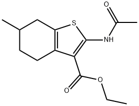 ethyl 2-(acetylamino)-6-methyl-4,5,6,7-tetrahydro-1-benzothiophene-3-carboxylate 结构式