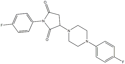 1-(4-fluorophenyl)-3-[4-(4-fluorophenyl)-1-piperazinyl]-2,5-pyrrolidinedione 结构式