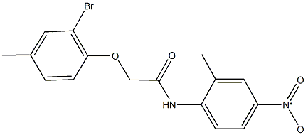 2-(2-bromo-4-methylphenoxy)-N-{4-nitro-2-methylphenyl}acetamide 结构式