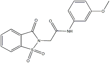 2-(1,1-dioxido-3-oxo-1,2-benzisothiazol-2(3H)-yl)-N-(3-methoxyphenyl)acetamide 结构式