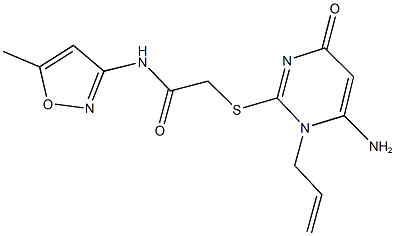 2-[(1-allyl-6-amino-4-oxo-1,4-dihydro-2-pyrimidinyl)sulfanyl]-N-(5-methyl-3-isoxazolyl)acetamide 结构式