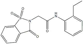 2-(1,1-dioxido-3-oxo-1,2-benzisothiazol-2(3H)-yl)-N-(2-ethylphenyl)acetamide 结构式