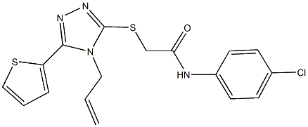 2-{[4-allyl-5-(2-thienyl)-4H-1,2,4-triazol-3-yl]sulfanyl}-N-(4-chlorophenyl)acetamide 结构式