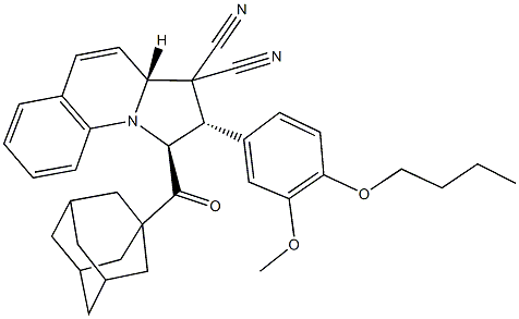 1-(1-adamantylcarbonyl)-2-(4-butoxy-3-methoxyphenyl)-1,2-dihydropyrrolo[1,2-a]quinoline-3,3(3aH)-dicarbonitrile 结构式