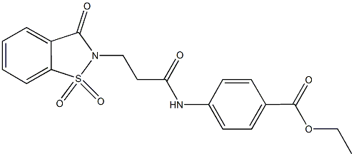 ethyl 4-{[3-(1,1-dioxido-3-oxo-1,2-benzisothiazol-2(3H)-yl)propanoyl]amino}benzoate 结构式