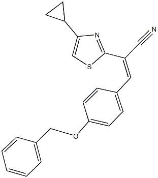 3-[4-(benzyloxy)phenyl]-2-(4-cyclopropyl-1,3-thiazol-2-yl)acrylonitrile 结构式