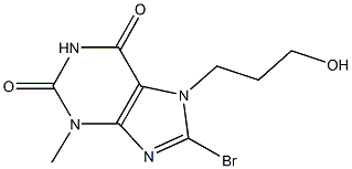 8-bromo-7-(3-hydroxypropyl)-3-methyl-3,7-dihydro-1H-purine-2,6-dione 结构式