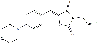 3-allyl-5-[2-methyl-4-(4-morpholinyl)benzylidene]-1,3-thiazolidine-2,4-dione 结构式