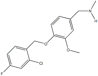 N-{4-[(2-chloro-4-fluorobenzyl)oxy]-3-methoxybenzyl}-N-methylamine 结构式