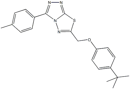 4-tert-butylphenyl [3-(4-methylphenyl)[1,2,4]triazolo[3,4-b][1,3,4]thiadiazol-6-yl]methyl ether 结构式