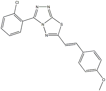 4-{2-[3-(2-chlorophenyl)[1,2,4]triazolo[3,4-b][1,3,4]thiadiazol-6-yl]vinyl}phenyl methyl ether 结构式