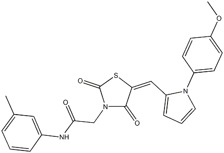 2-(5-{[1-(4-methoxyphenyl)-1H-pyrrol-2-yl]methylene}-2,4-dioxo-1,3-thiazolidin-3-yl)-N-(3-methylphenyl)acetamide 结构式