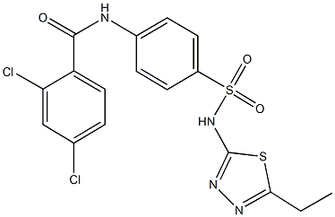 2,4-dichloro-N-(4-{[(5-ethyl-1,3,4-thiadiazol-2-yl)amino]sulfonyl}phenyl)benzamide 结构式