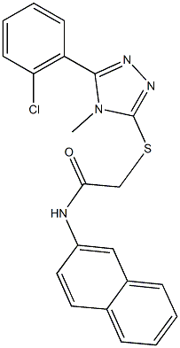 2-{[5-(2-chlorophenyl)-4-methyl-4H-1,2,4-triazol-3-yl]sulfanyl}-N-(2-naphthyl)acetamide 结构式